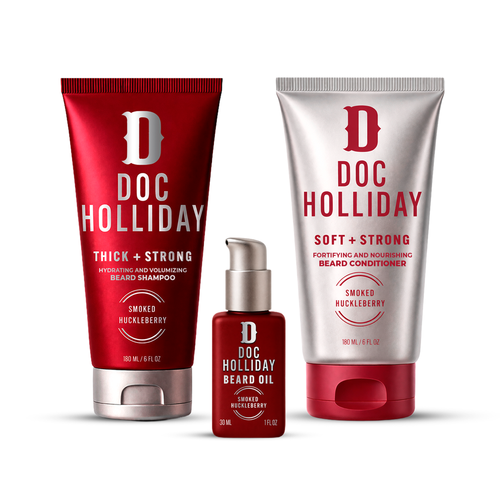 Beard Shampoo, Conditioner & Oil Bundle - Smoked Huckleberry Doc Holliday Essentials