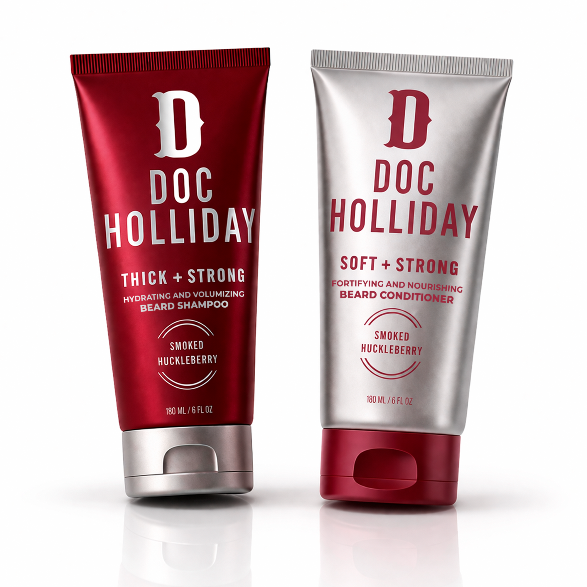 Thick + Soft Beard Shampoo and Conditioner Bundle – Smoked Huckleberry Doc Holliday Essentials