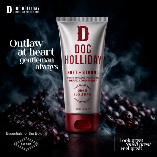Soft + Strong Fortifying and Nourishing Beard Conditioner – Smoked Huckleberry Doc Holliday Essentials
