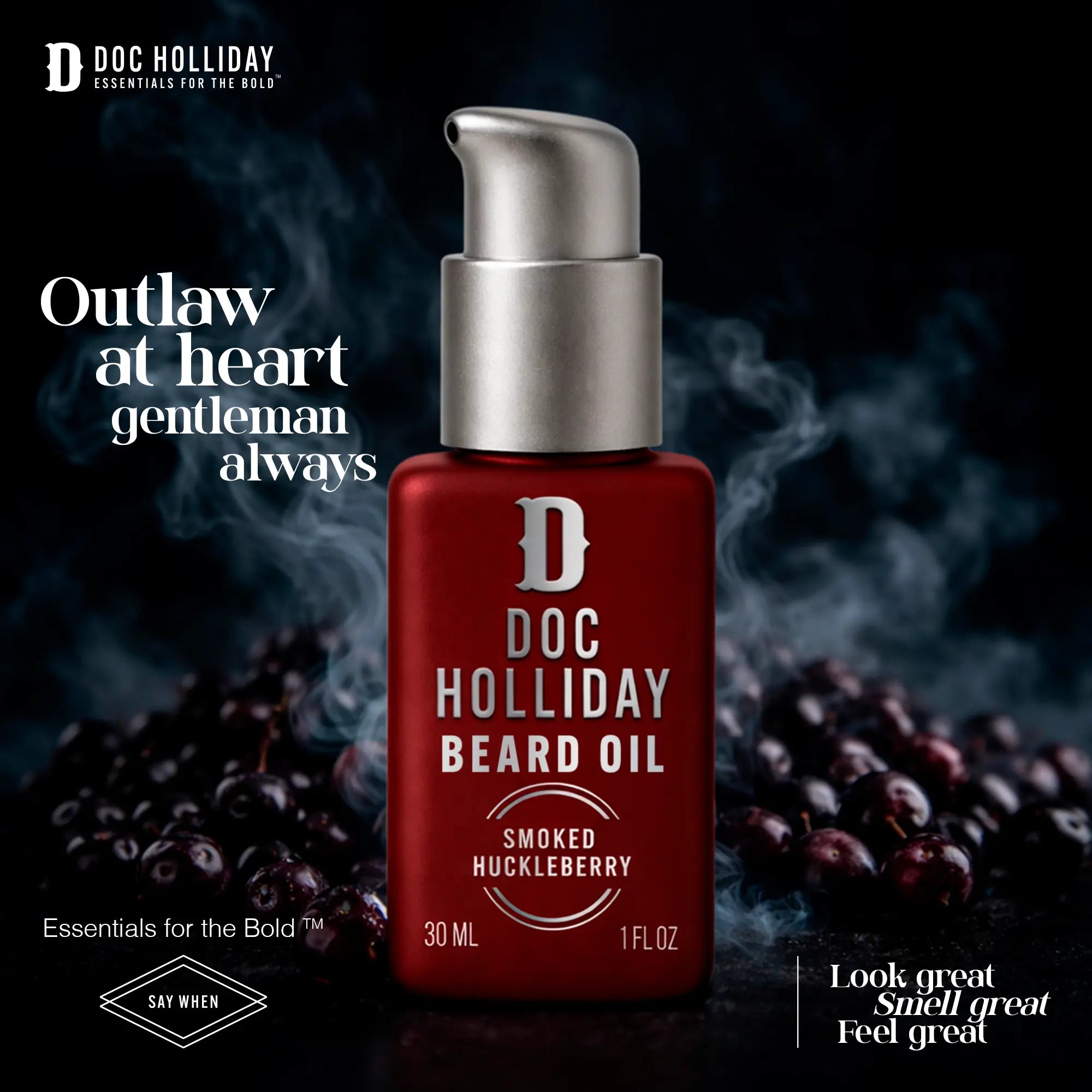 Calm + Controlled Beard Oil - Smoked Huckleberry Doc Holliday Essentials