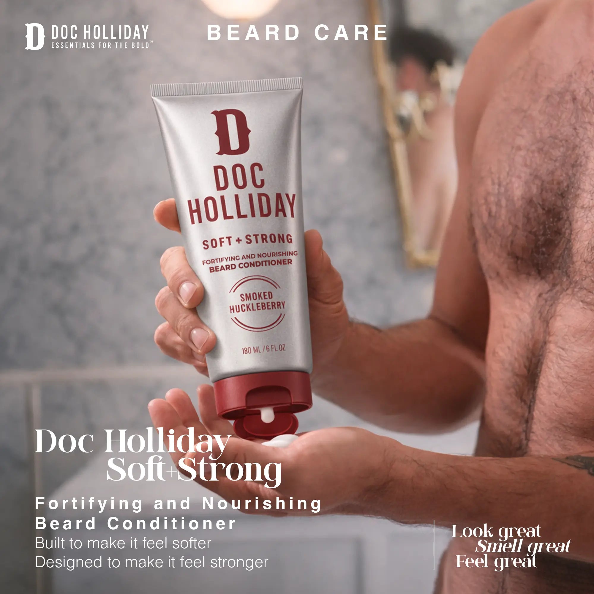 Soft + Strong Fortifying and Nourishing Beard Conditioner – Smoked Huckleberry Doc Holliday Essentials