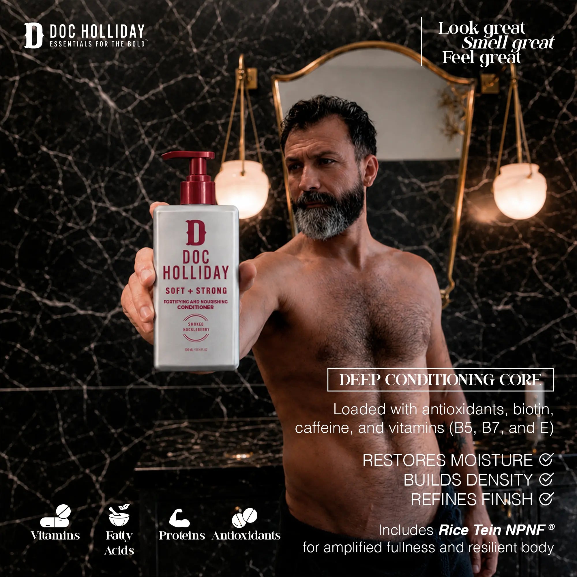 Soft + Strong Fortifying and Nourishing Conditioner - Smoked Huckleberry Doc Holliday Essentials