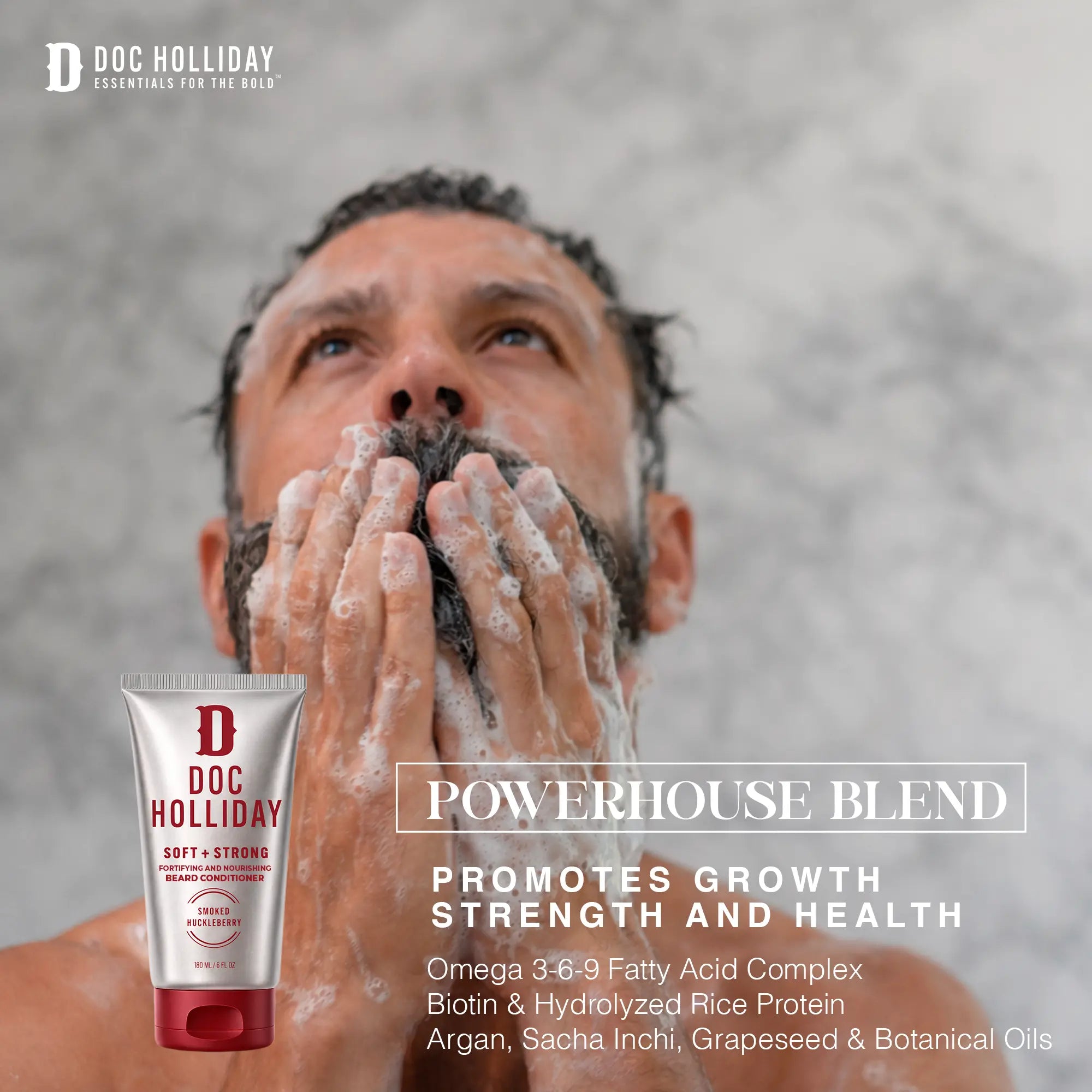 Soft + Strong Fortifying and Nourishing Beard Conditioner – Smoked Huckleberry Doc Holliday Essentials
