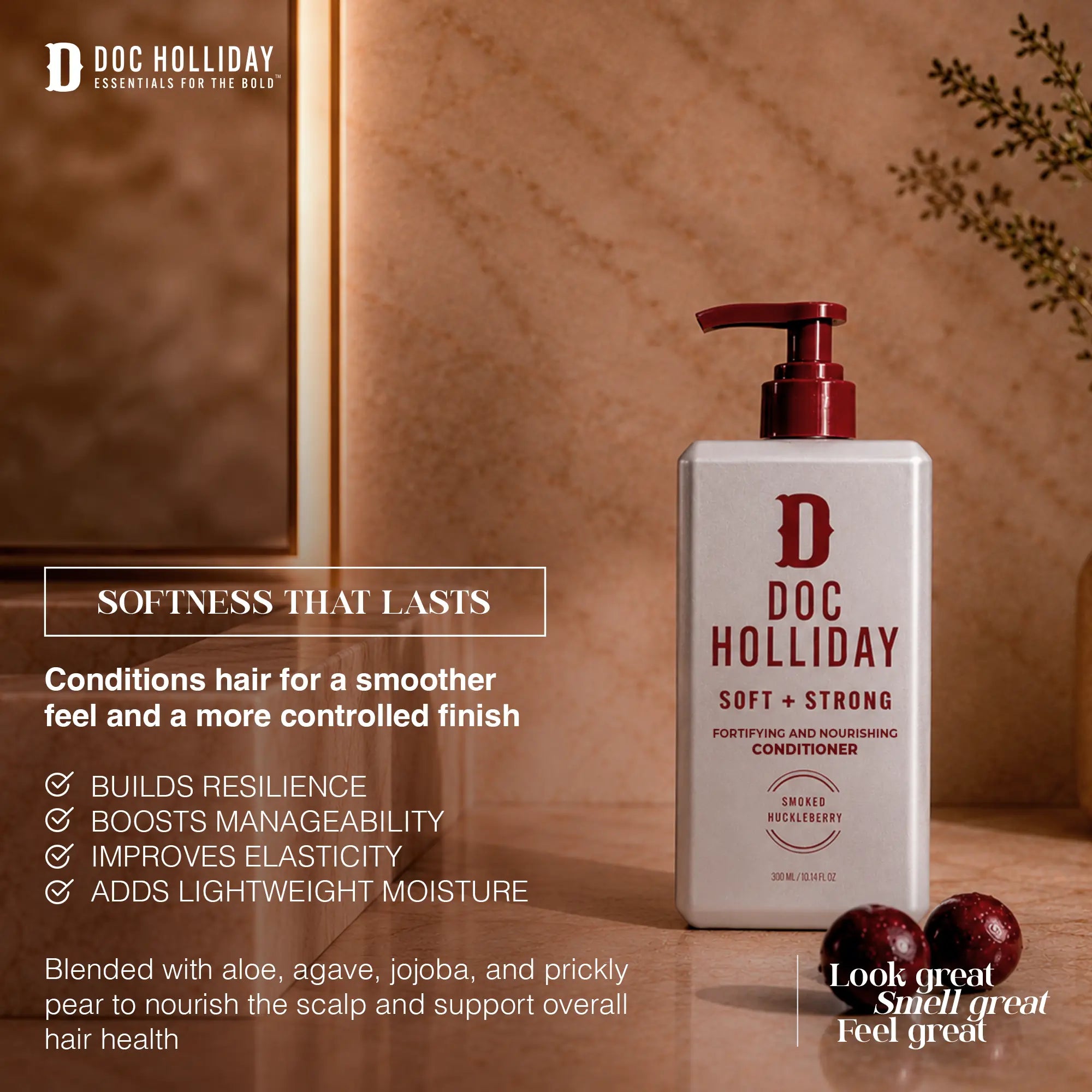 Thick + Soft Men’s Shampoo and Conditioner Bundle - Smoked Huckleberry Doc Holliday Essentials
