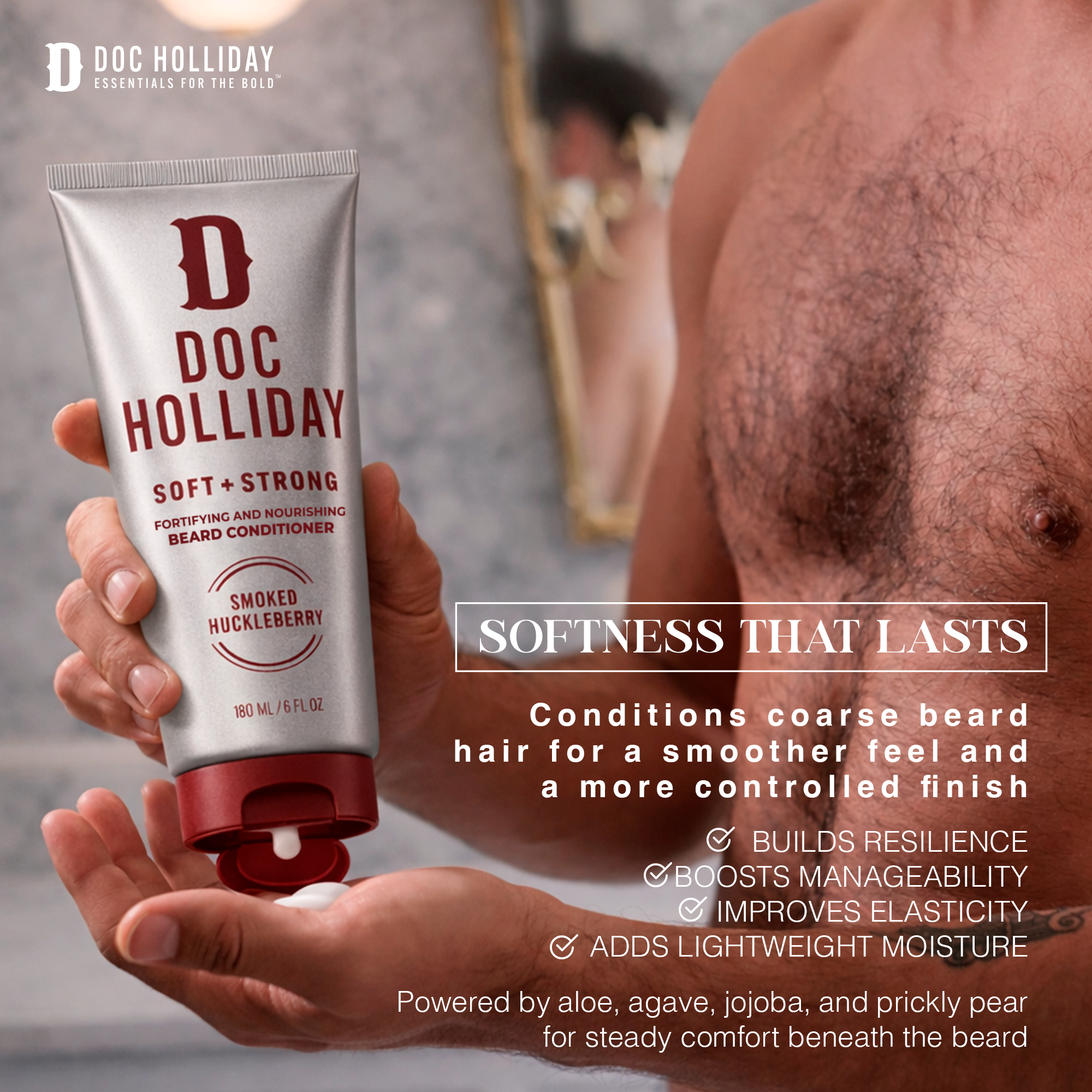 Thick + Soft Beard Shampoo and Conditioner Bundle – Smoked Huckleberry Doc Holliday Essentials