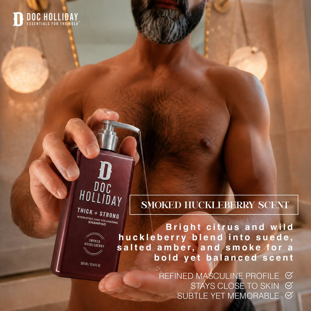 Thick + Strong Hydrating and Volumizing Shampoo - Smoked Huckleberry Doc Holliday Essentials