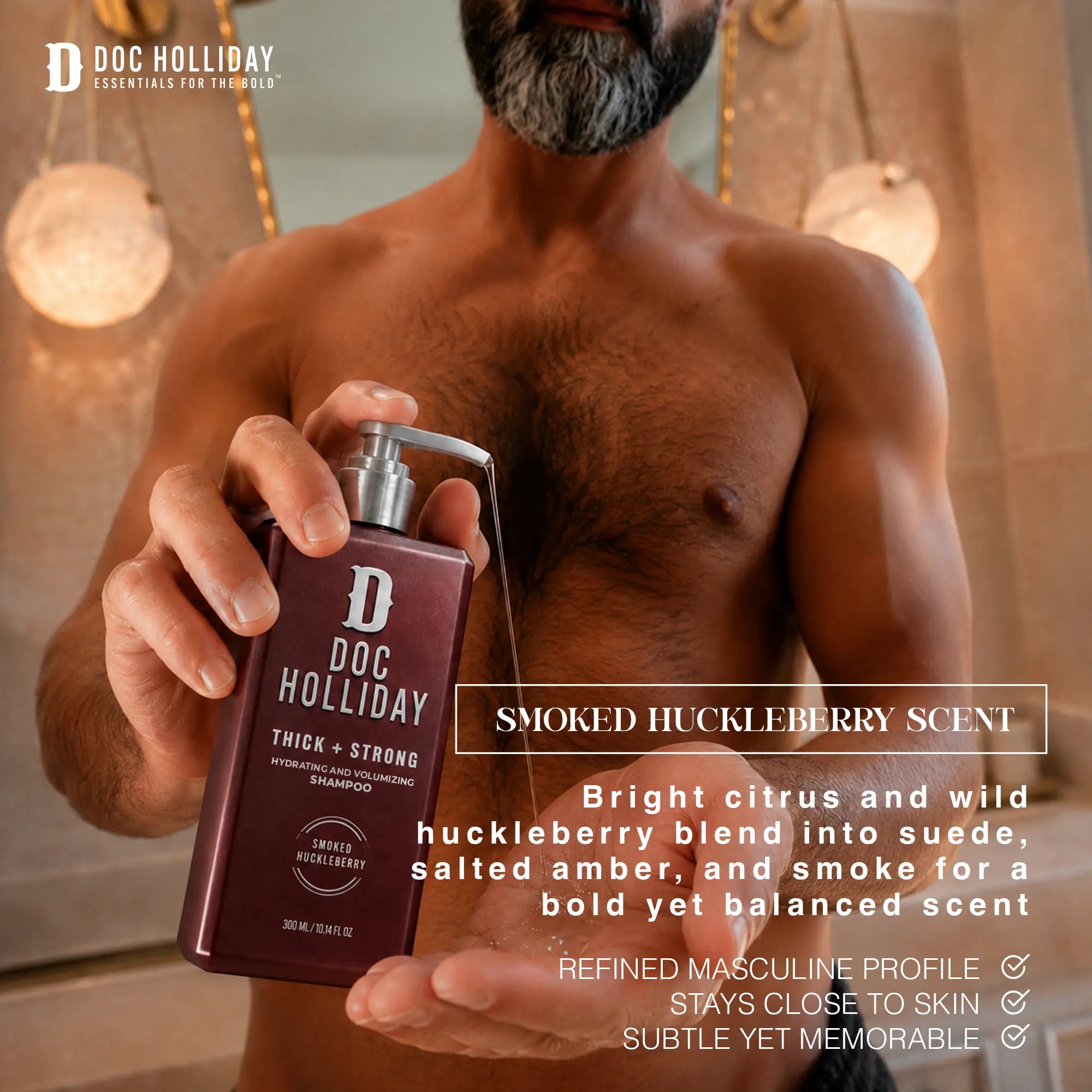 Thick + Strong Hydrating and Volumizing Shampoo - Smoked Huckleberry Doc Holliday Essentials