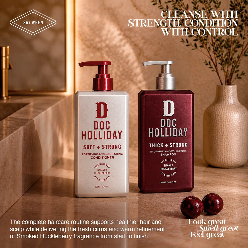 Thick + Soft Men’s Shampoo and Conditioner Bundle - Smoked Huckleberry Doc Holliday Essentials