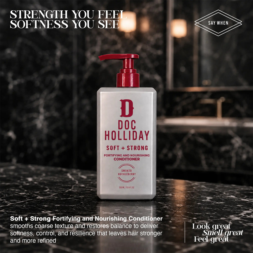 Soft + Strong Fortifying and Nourishing Conditioner - Smoked Huckleberry Doc Holliday Essentials