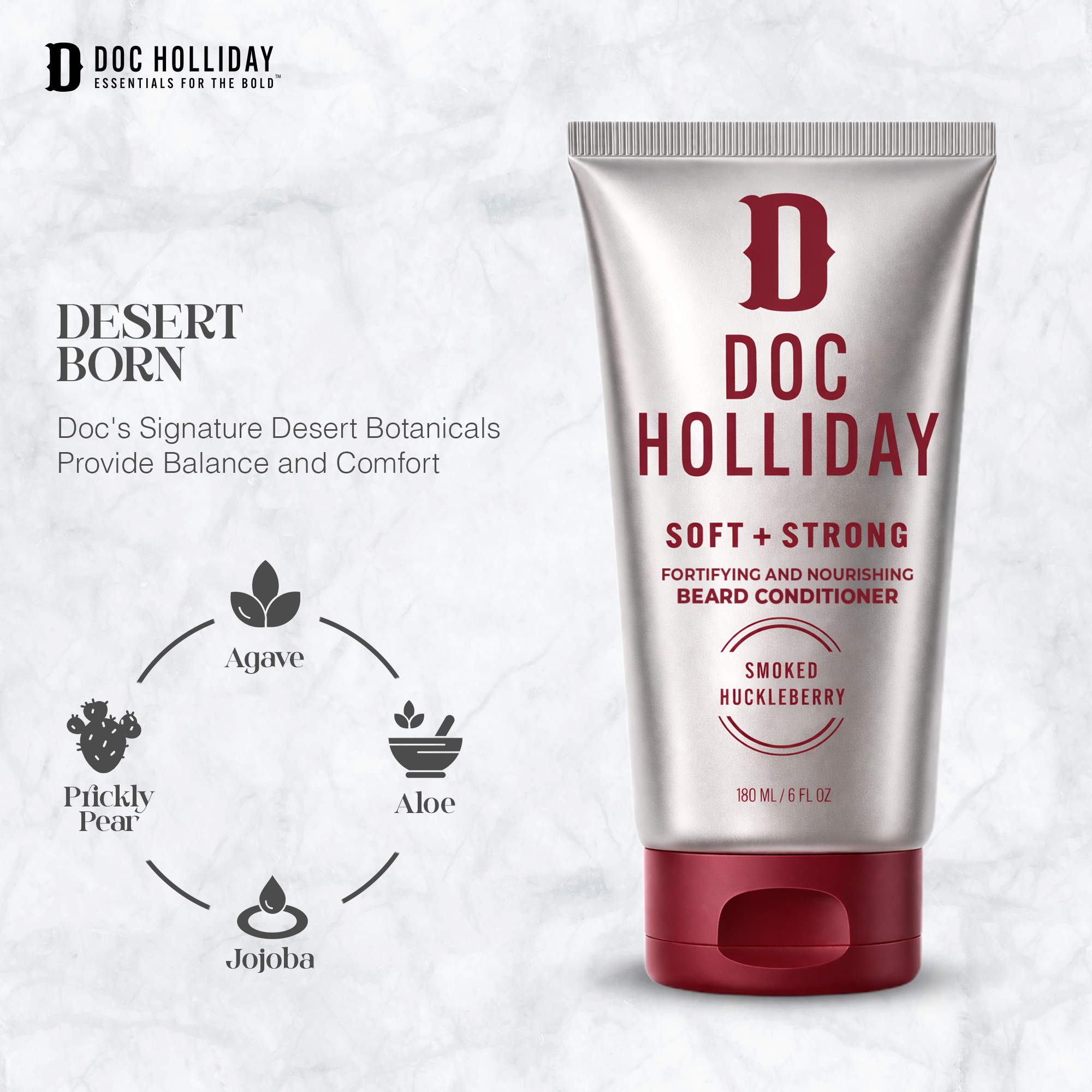 Soft + Strong Fortifying and Nourishing Beard Conditioner – Smoked Huckleberry Doc Holliday Essentials