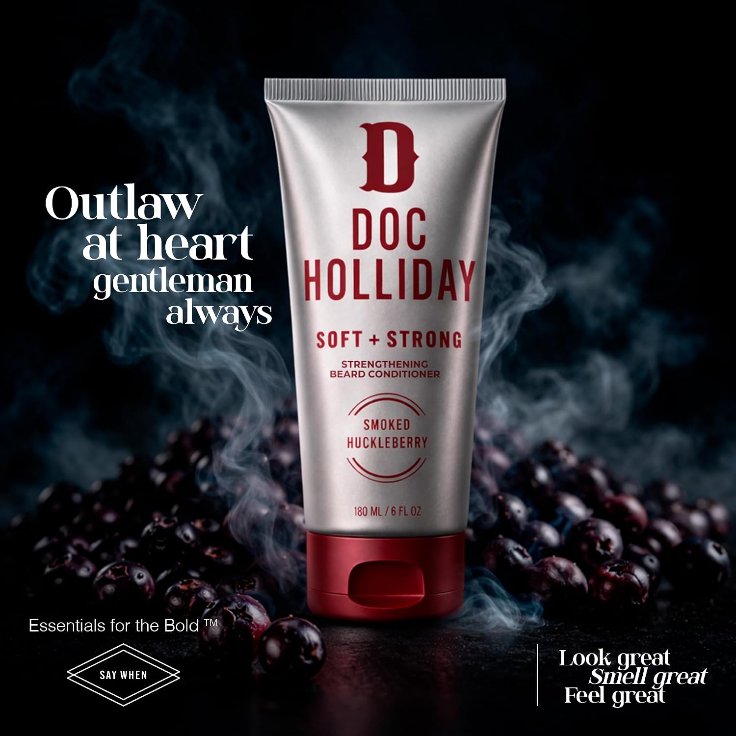 DOC HOLLIDAY Soft + Strong Beard Conditioner Smoked Huckleberry 6 fl oz