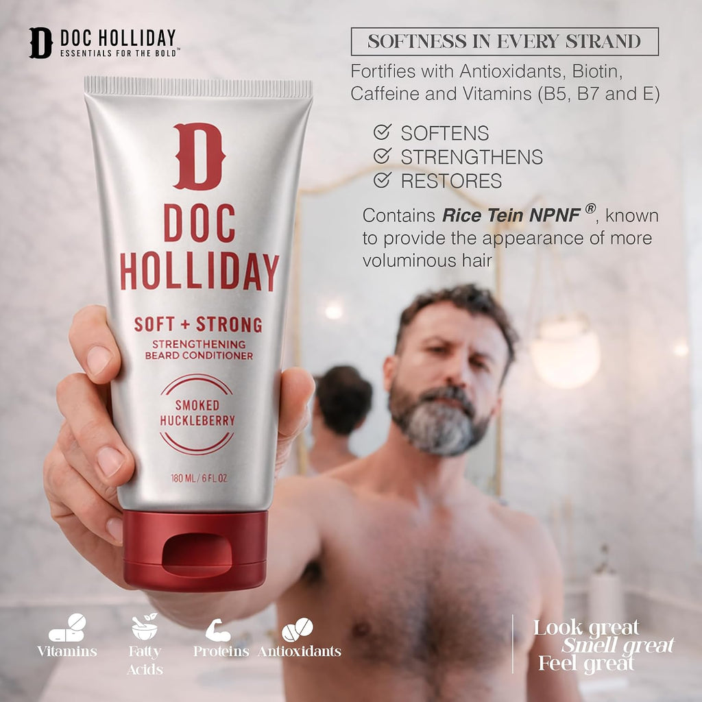 DOC HOLLIDAY Soft + Strong Beard Conditioner Smoked Huckleberry 6 fl oz