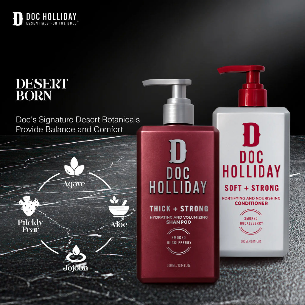 Thick + Soft Men’s Shampoo and Conditioner Bundle - Smoked Huckleberry Doc Holliday Essentials