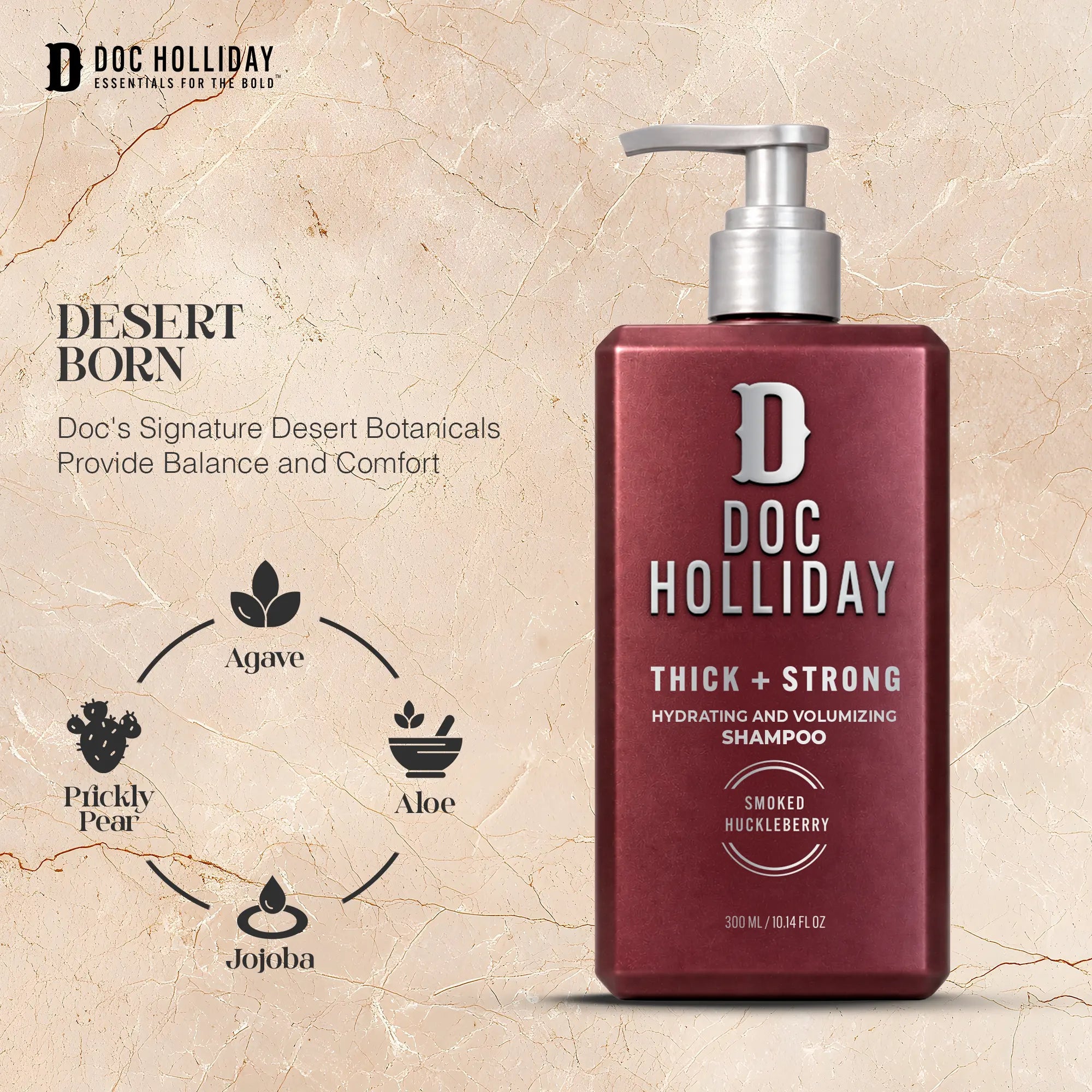 Thick + Strong Hydrating and Volumizing Shampoo - Smoked Huckleberry Doc Holliday Essentials