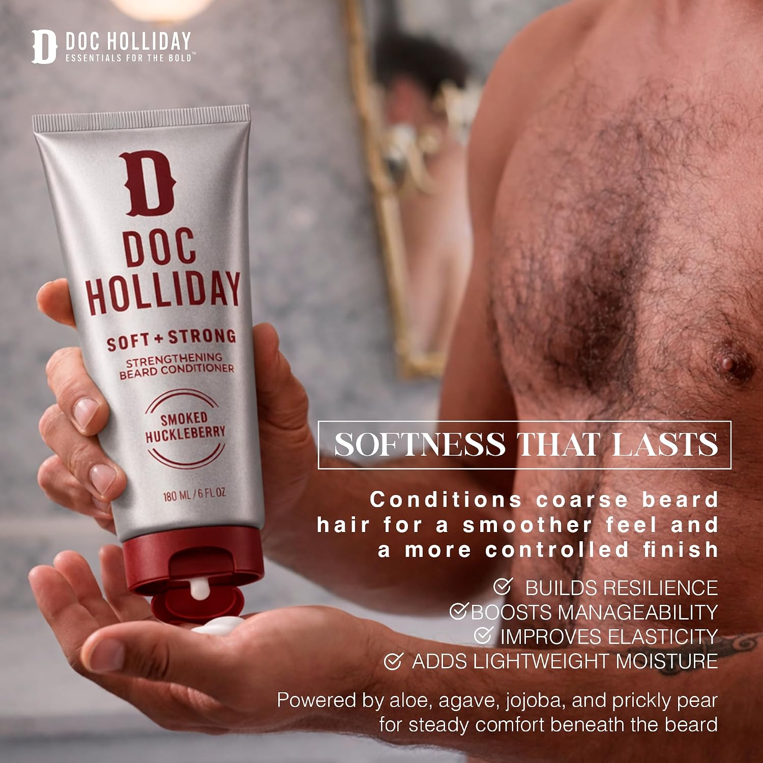 DOC HOLLIDAY Beard Shampoo & Conditioner Bundle Smoked Huckleberry 2 x 180ml