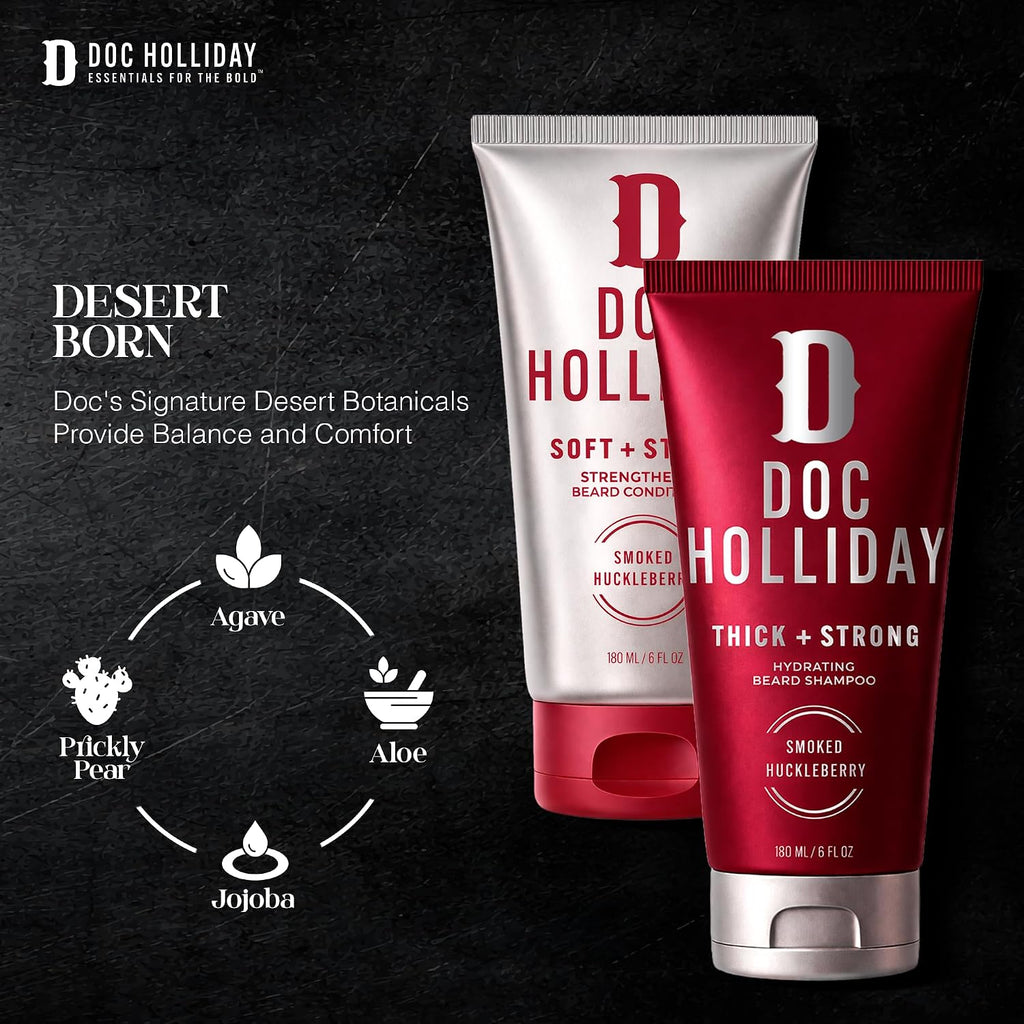 DOC HOLLIDAY Beard Shampoo & Conditioner Bundle Smoked Huckleberry 2 x 180ml