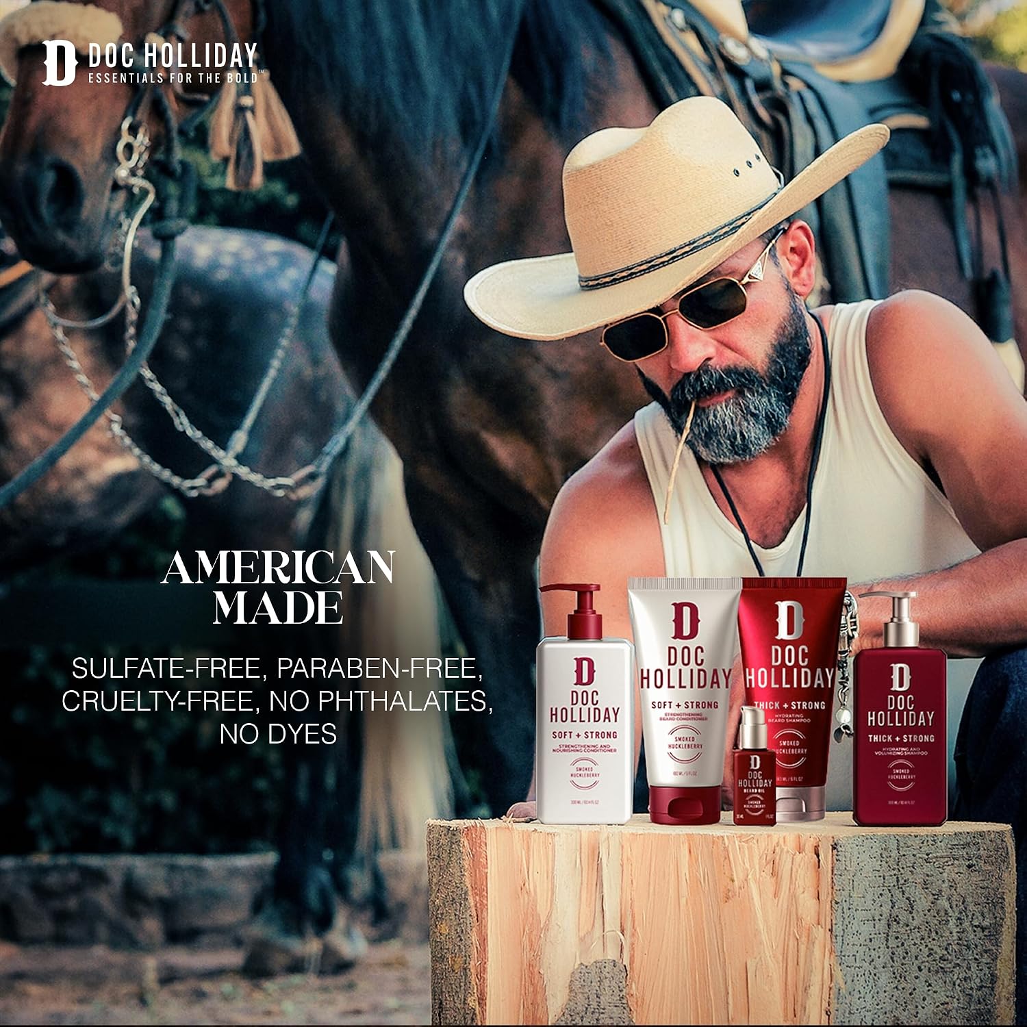 DOC HOLLIDAY Soft + Strong Beard Conditioner Smoked Huckleberry 6 fl oz