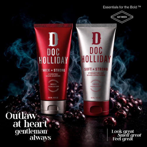 DOC HOLLIDAY Beard Shampoo & Conditioner Bundle Smoked Huckleberry 2 x 180ml