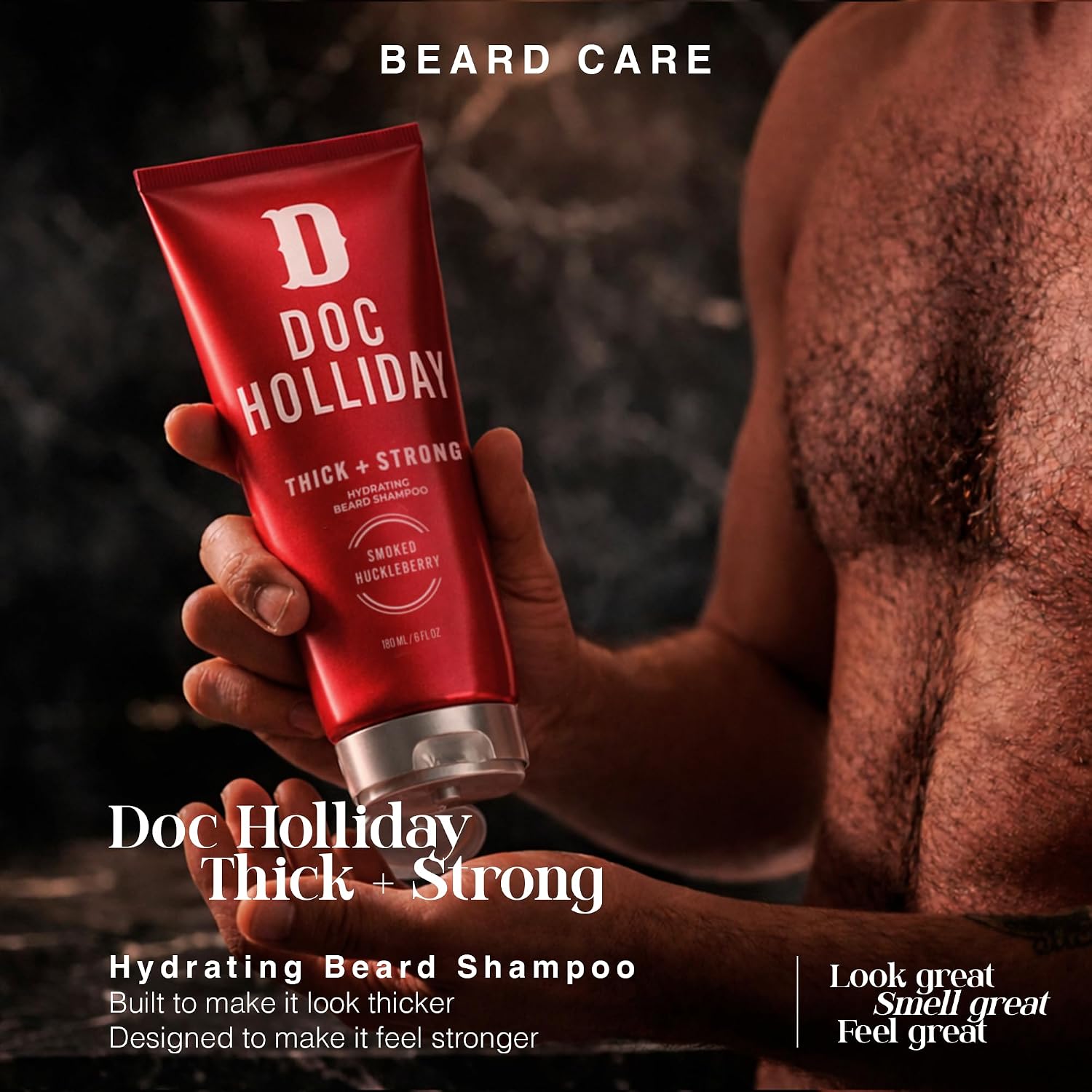 Doc Holliday Thick Strong Hydrating Beard Shampoo Smoked Huckleberry 6 fl oz