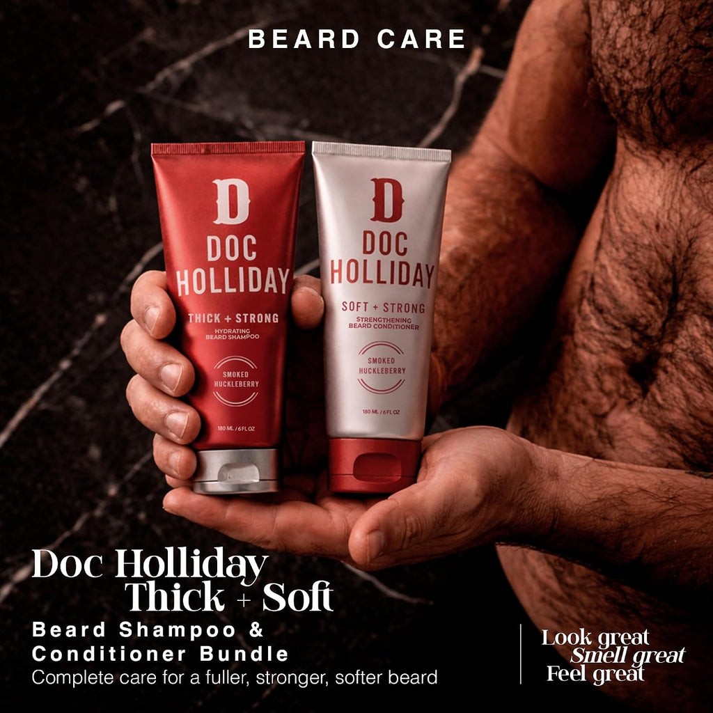DOC HOLLIDAY Beard Shampoo & Conditioner Bundle Smoked Huckleberry 2 x 180ml