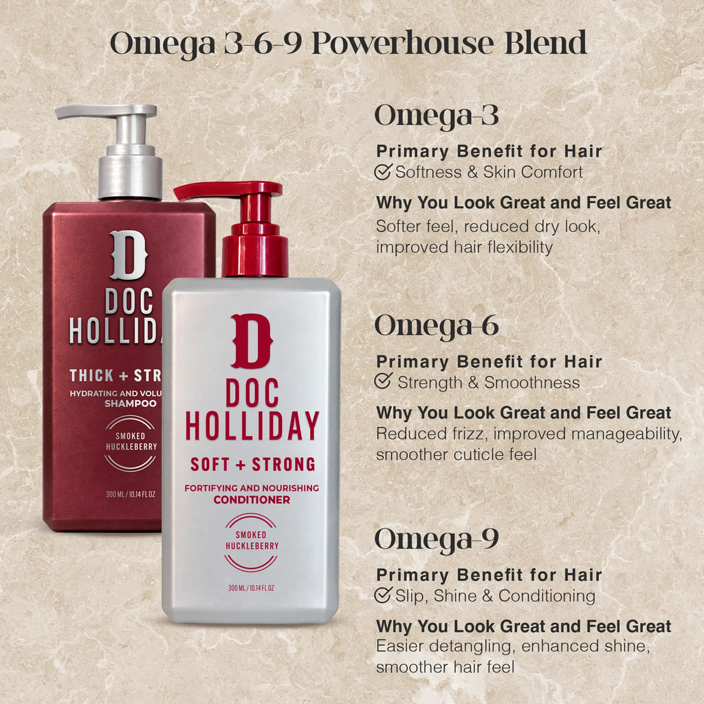 Thick + Soft Men’s Shampoo and Conditioner Bundle - Smoked Huckleberry Doc Holliday Essentials